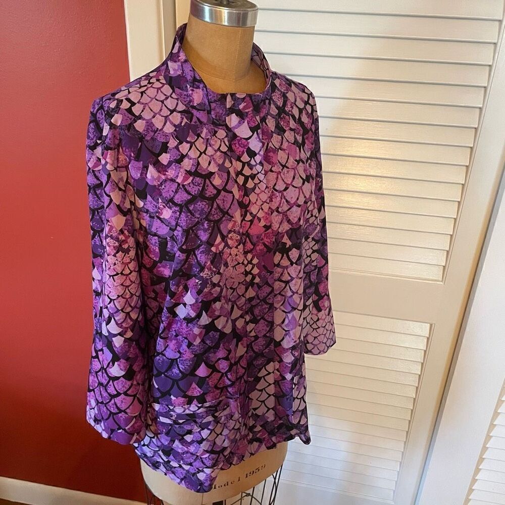 Chico's Purple & Pink Patterned Utility Jacket - Picture 5 of 5